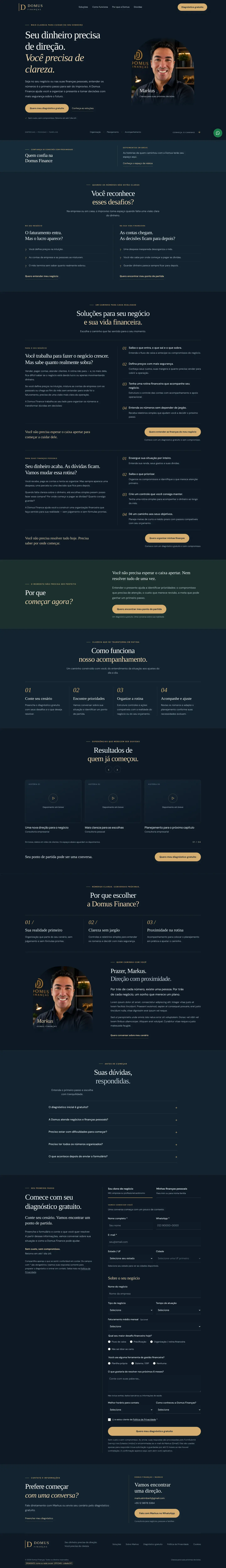Domus Finanças website, full page