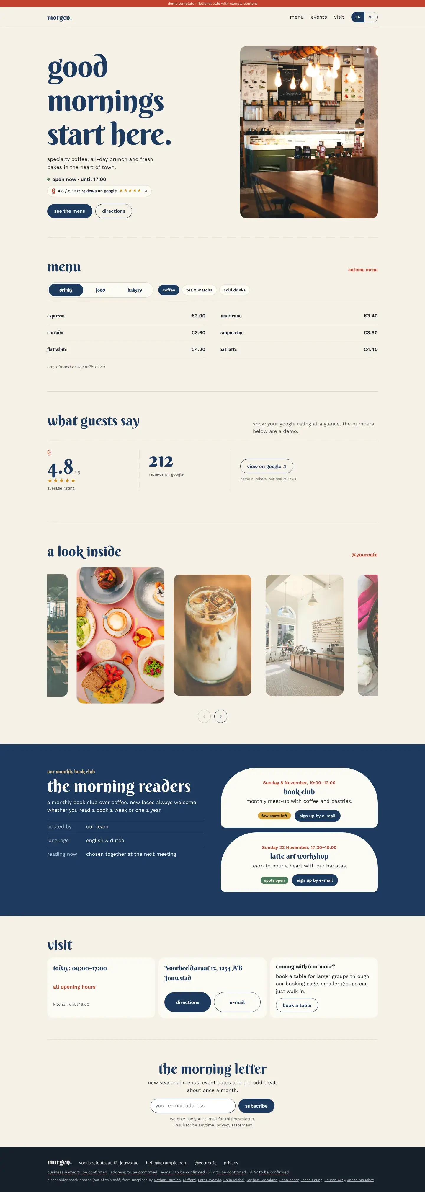 morgen. website, full page